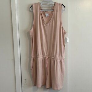 NWT Amazon Essentials Women's Terry Fleece Romper, Pink, XXL